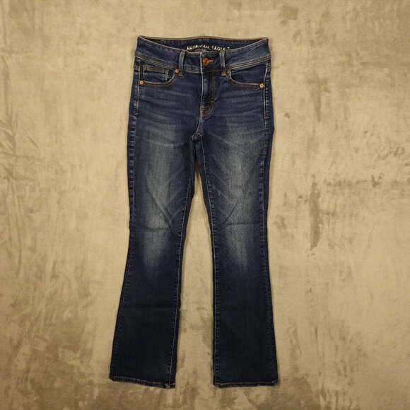 American Eagle Jeans Kick Boot High Rise Women's 4 Blue Denim - Picture 1 of 15